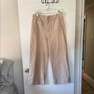 Habitat Beige Cropped Wide-Leg Pants